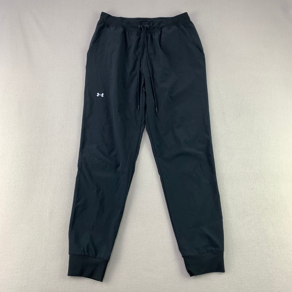 Under Armour HeatGear Jogger Pants Mens Medium Black Athletic Loose Fit Active
